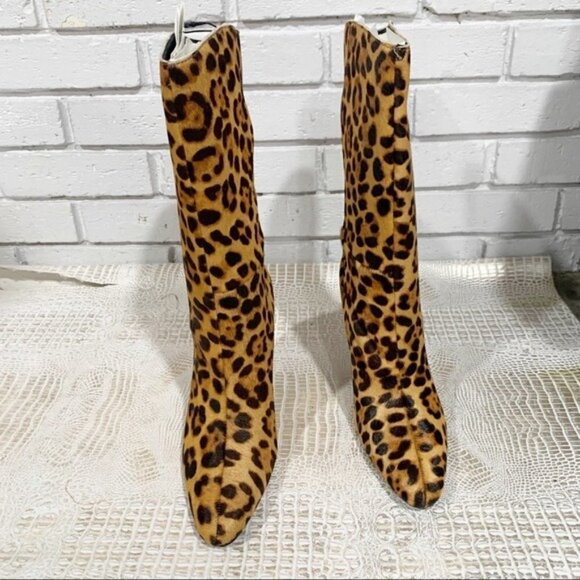 Zara Women’s Animal Print Heeled Leather Ankle Boots - Picture 13 of 15